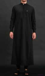 Qamis Long EL Bey Noir Qaba'il – Image 2