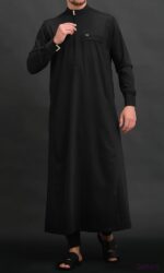 Qamis Long EL Bey Noir Qaba'il