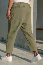 Sarouel jean stretch drop kaki qaba'il – Image 4