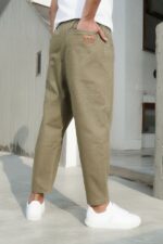 Sarouel jean stretch drop kaki qaba'il – Image 2