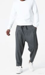 Sarouel classik flanel gris foncé qaba'il