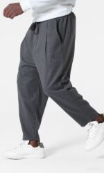 Sarouel classik flanel gris foncé qaba'il – Image 3