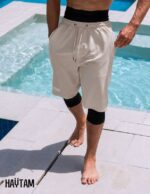 Sarouel de bain beige homme Haytam – Maillot de bain mastour confort