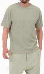 t-shirt waffle vert sauge qaba'il
