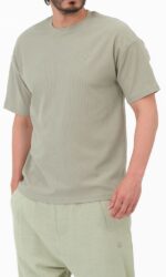 t-shirt waffle vert sauge qaba'il – Image 5