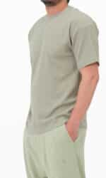 t-shirt waffle vert sauge qaba'il – Image 3