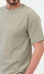 t-shirt waffle vert sauge qaba'il – Image 4