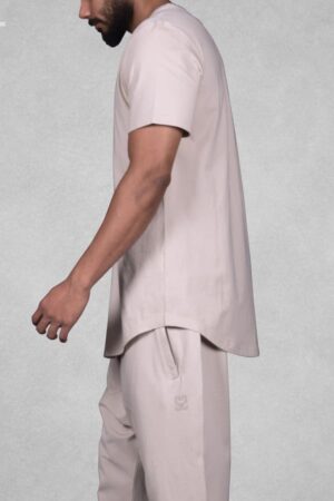 Ensemble Combo S26 écru homme Wassat 100% coton vue de profil