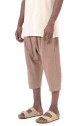 Sarouel Pantacourt Classik Tencel Taupe Homme Qaba'il – Image 2