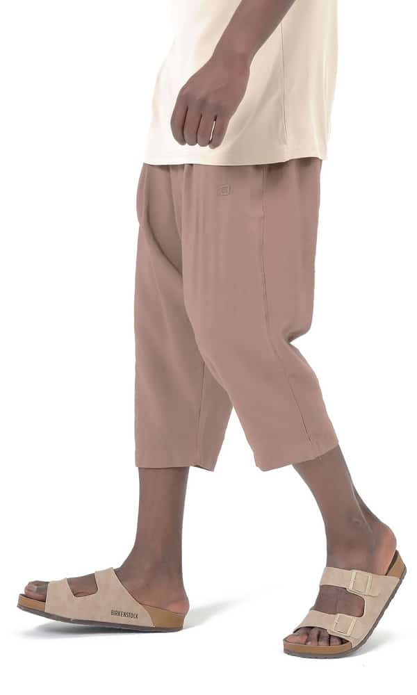 DSCF1162 (1) Sarouel Pantacourt Classik Tencel Taupe Homme Qaba'il – Image 1