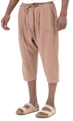 Sarouel Pantacourt Classik Tencel Taupe Homme Qaba'il – Image 5