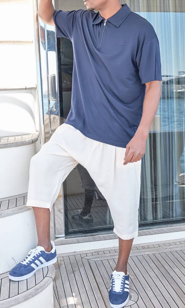 DSCF1486 (1) Sarouel Pantacourt Classik Tencel Crème Homme Qaba'il – Image 1