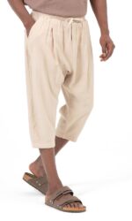 Sarouel Pantacourt Classik Tencel Beige Homme Qaba'il