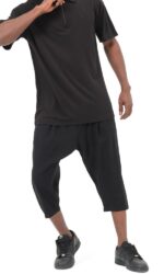 Sarouel Pantacourt Classik Tencel Noir Homme Qaba'il – Image 7
