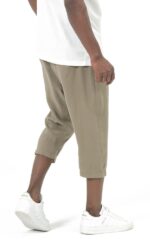 Sarouel Pantacourt Classik Tencel Kaki Homme Qaba'il – Image 2